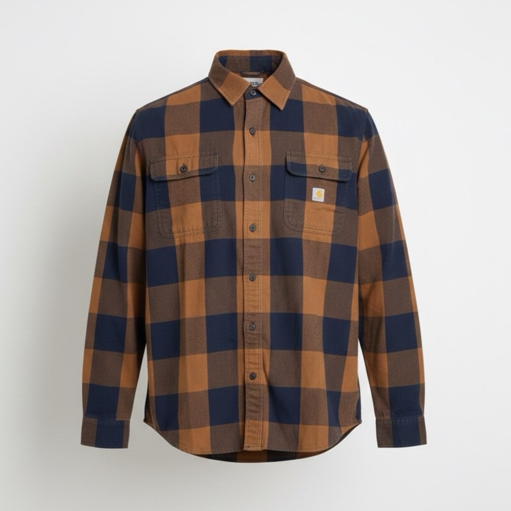 Carhartt Men's Plaid Flannel - Brown and Blue